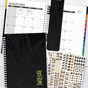 Decorably 5-Pack 140 Pages Gold Foiled Spiral Note Books College Ruled   A5 (6.3'' x 8.5'')