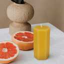 Natural Beeswax Pillar Candles 2x3Inch,Hand Poured Pure Beeswax Candles- Hexagon,Unscented Candle for Home Deco, Birthday Gift(Pack of 2) (Yellow)