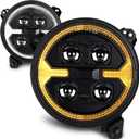 1000% Bright 9 Inch LED Halo Headlights for 2018-2025 Jeep Wrangler JL JLU Unlimited Gladiator JT Accessories, DOT Approved Round Headlight Assembly Replacement w/HALO DRL & Amber Turn Signal