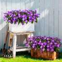 Hommyea Artificial Fake Flowers for Outdoor, 6 Bundles UV Resistant Faux Plants Decoration Silk Flowers No Fade Plastic Flowers for Outside Planters Home Porch Patio Yard Garden Decor(Purple)