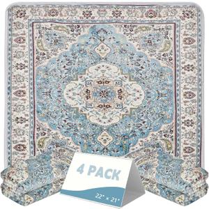FUMMI 4 Pack Reusable Waterproof Incontinence Bed & Chair Pads, 22 x 21 Extra Heavy Absorbency, Soft Flannel Surface, Machine Washable for Dogs, Adults & Babies (Blue, 22 21)
