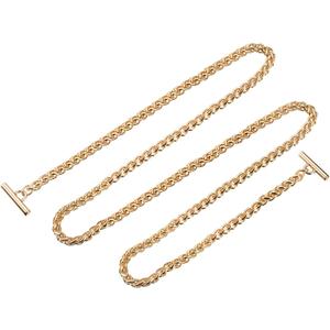 Uxcell Iron Flat Chain Strap, 55" Handbag Chains Accessories Purse Chain Straps with Toggle Clasps for Shoulder Bags Cross Body DIY, Gold Tone