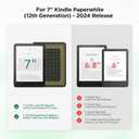 Magnetic Detachable Book Cover Case for 7" Kindle Paperwhite 12th Gen 2024 and Kindle Colorsoft Signature Edition, Slim PU Leather Case with Auto Wake/Sleep (Ornate Green)
