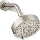 KOHLER 22170-BN Purist Three-Function SHOWERHEAD, 3 Distinct Sprays with Easy-to-clean Surface & Accessible Thumb Tab, Vibrant Brushed Nickel, 2.5 GPM