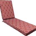 AAAAAcessories Outdoor Chaise Lounge Cushions, Fade-Resistant, Waterproof Patio Furniture Replacement Cushions, 72" x 21" x 3", Clay Red Vine Trellis