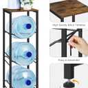 5 Gallon Water Jug Holder 3-Tiers Water Dispenser Stand Rack, Water Bottle Organizer with Storage Shelves for Kitchen Living Room Office, Rustic Brown