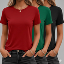 T-Shirt 3 Pack Purple Black Green Medium No Brand