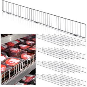 20 Pcs Retail Gondola Shelf Front Wire Fence Guard Rail 36" x 3" Sturdy Metal Supermarket Guardrail Chrome Commodity Organization Baffle Display Enhancer for Retail Stores Fruit Fresh Food (Grey)