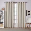 EXCLUSIVE HOME Sateen Twill Woven Room Darkening Blackout Grommet Top Curtain Panel Pair, 52"x84", Linen