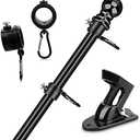 BonyTek 5 Foot Flagpole Kit for American Flag, Metal Flag Pole with Flag Holder and Rings for Residential House Yard Garden Commercial (Black)