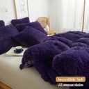 XeGe Faux Fur Fluffy Pillow Cases, Plush Shaggy Ultra Soft Furry Pillow Shams, Crystal Velvet Fuzzy Pillow Covers, Decorative Pillowcases for Bed Couch Sofa Zipper Closure, Set of 2 (King, Purple)