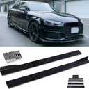 JMTBNO Universal 2.2M/86.6in Side Skirt Extension Splitter - Rocker Panel Lip Diffuser, Glossy Black