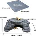 X-Large Bearded Dragon Basking Platform, Lizard, Snake or Reptile Hide with Heat Storage Slate Stone, 13x12x5 Inch Oversized Gecko Hide Cave