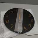 Mosewa Wall Clock 14 Inch Black Battery Operated Silent Non-Ticking Simple Minimalist Rose Gold Numbers Decorative for Bedroom Living Room Kitchen Home Office