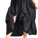 COSDREAMER Women's Steampunk Gothic High Low Skirt Victorian Bustle Skirt (XX-Large, Black)