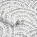 6 x Kitico Peel and Stick Wallpaper White and Grey Contact Paper - Geometric Semi-Circular Removable Self Adhesive for Bedroom Wall Furniture 17.3"x78.7"
