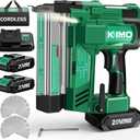 KIMO 2" Brad Nailer Cordless 18 Gauge w/ 20V Battery 2.0Ah X 2, 1000pcs Nails and Staples, 2 Firing Modes,180 Nails/min, Adjustable Nailing Depth, 2 in 1 Cordless Nail Gun and Stapler for DIY Project (Green)