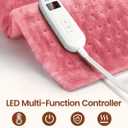 RENPHO Electric Heating pad for Back, Mothers Day Gifts & Birthday Gifts for Her Him, Heating Pads for Neck and Shoulder, FSA Eligible HSA Store, Auto-Off, ETL Certified, Extra Large 12"x24" Pink