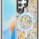 Toycamp for Samsung Galaxy S25 Ultra Case - Compatible with MagSafe Women Girls Cute Phone Cover Magnetic with Shockproof Protective Girly Aesthetic Designer for Samsung S25 Ultra Case, Cartoon Floral