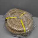 Natural Hemp Rope 3/4 inch 50Ft Thick Twisted Manila Rope Heavy Duty Jute for Crafts, Porch Swing, Tug of War, Nautical, Home Decorating, Railing, Docks, Landscaping