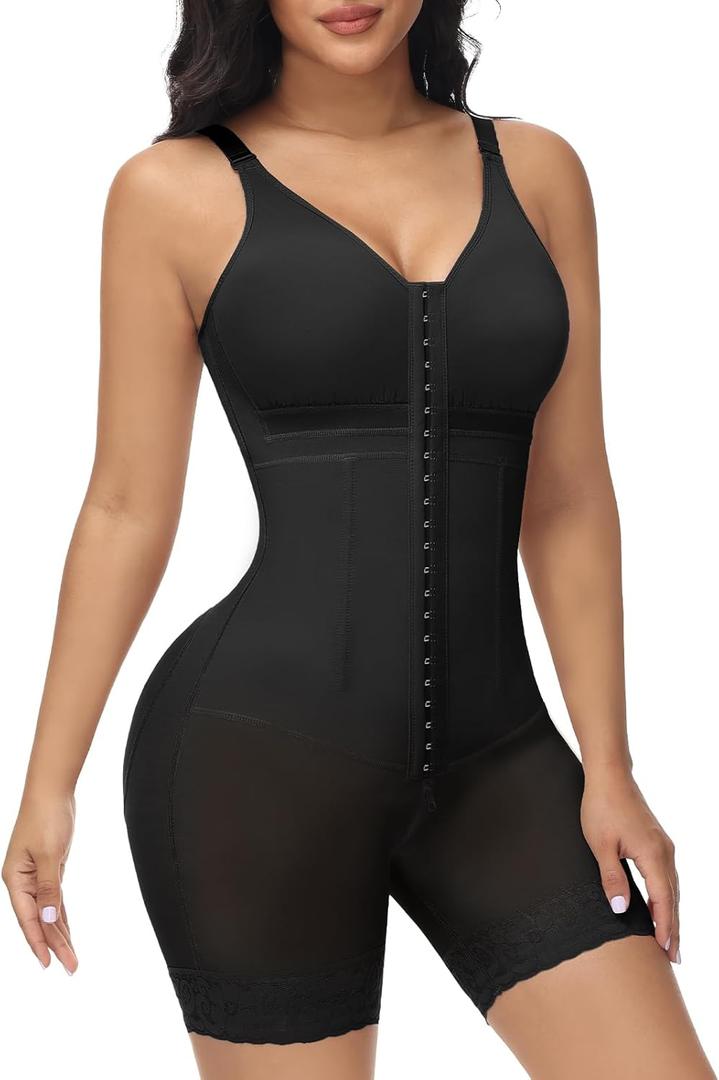 M MYODRESS Fajas Colombianas Moldeadoras Full Body Shapewear for Women Tummy Control Bodysuit Post Surgery Compression (Black), S