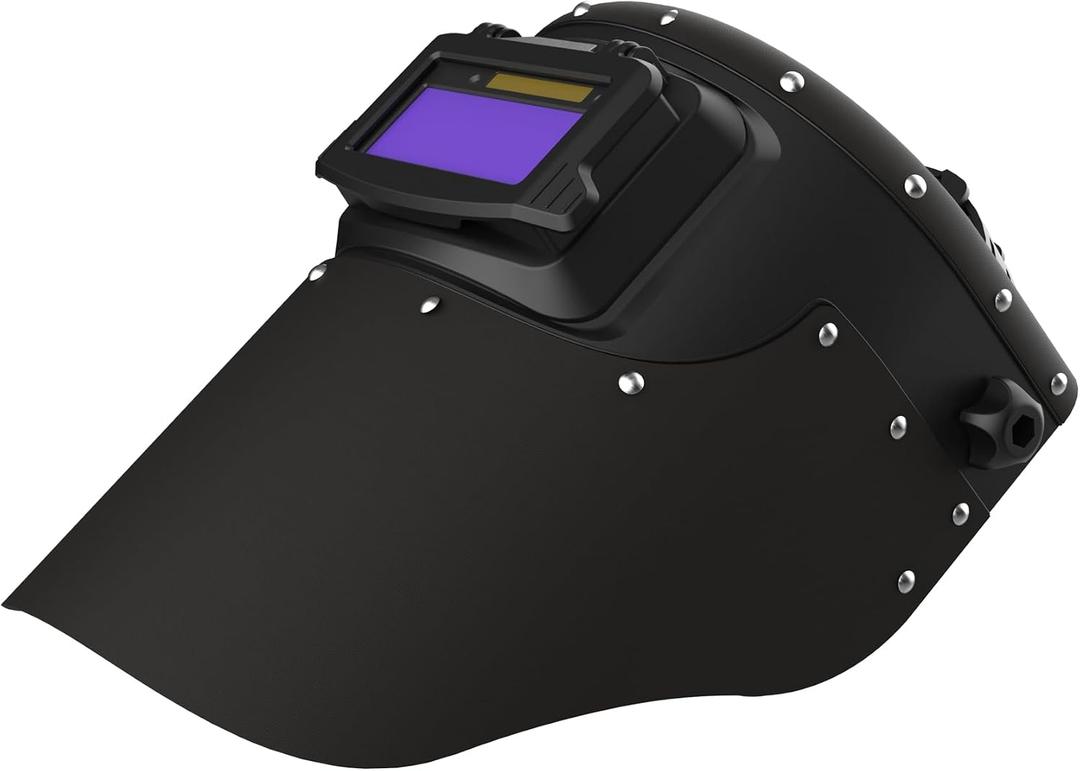 SHINE Leather Auto Darkening Welding Helmet, 1/1/1/2 True Color Flip-up Welding Mask,2x4 1/4 Variable Shade 4/9-13 Welding Hood, One Size