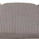 HIGOGOGO D-Shaped Chair Pads Cushions for Dinner Chairs, 17 x 16 Inch Supportive Cushion with Ties, Removable Overstuffed Chair Cushion, Set of 1, Grey