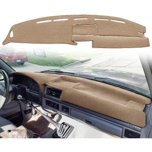 Yiz Dash Cover Mat Fit for Ford F150 F250 F350 Bronco 1992 1993 1994 1995 1996 1997 Dashboard Cover Carpet Pad Cap Protector (92-97 Beige) J20