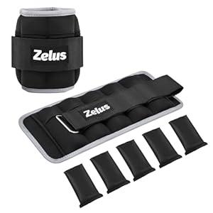 ZELUS 1 Pair Adjustable Ankle Weights, 2 4 6 8 10 lb Modularized Leg Weight Straps for Women Men, Weighted Ankle Weight Set with Removable Sandbags, 1-5 lb per Ankle Strap for Gym Yoga Jogging Walking (Black)