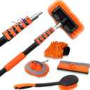 18FT Reach 6-in-1 Car Wash Brush Kit with Telescopic Pole for RV