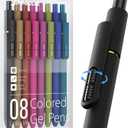 Colorful Gel Pens - 8 Pcs Colored Ink Pens Coloring | 0.7MM Smooth Writing Medium Point - Quick Drying Retractable Colored Pen for Journaling Note Taking (Vintage - 8Pcs