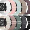 10 Pack Stretchy Bands Compatible with Apple Watch Band 40mm 38mm 41mm 42mm 44mm 45mm 46mm 49mm Women Men, Water-Resistant Solo Loop Elastic Sport Straps for iWatch Series 10 9 8 7 6 5 4 3 SE Ultra (Black/Starlight/Light Pink/Milk Tea/Cactus/Pink/Succulent/Smoke Violet/White/Gray)