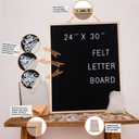Large Felt Letter Board 24x30 Inch with 6 Sets of Letters Felt Message Board Wooden Frame Letter Board for Baby Announcements, Milestones, Wall Mount Menu & Office Decor