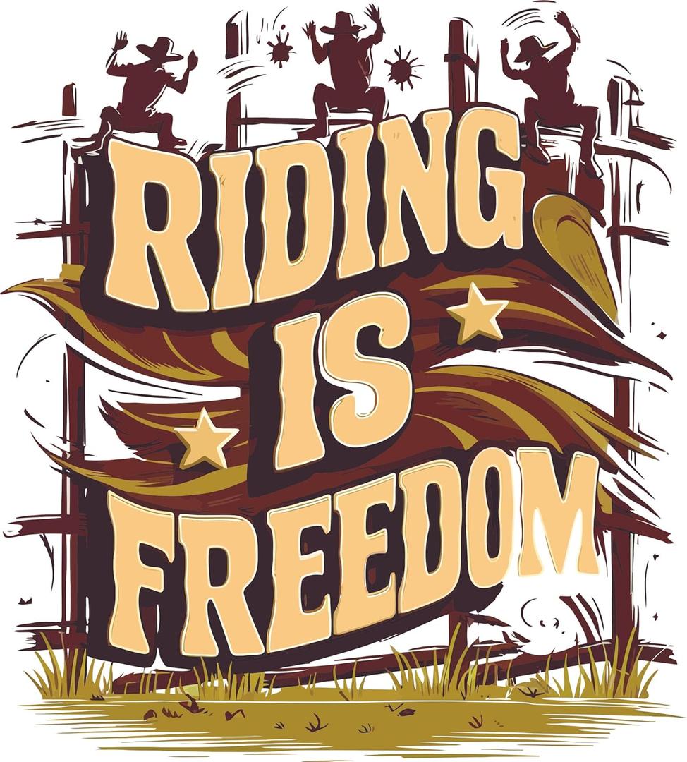 Riding is Freedom Quote Riders Club Ranch Horse Riding Wall Decal Wall Dcor Vinyl Sticker Size: 28 x 28