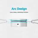 Anovo Flag Pole Rings, Aluminum Alloy Flagpole Rings 360 Rotating Anti Wrap Flag Mounting Ring with Carabiner for 1.75-2.02 Inch Diameter Flagpole (Matte Silver, 2 Inch -Pack of 2)