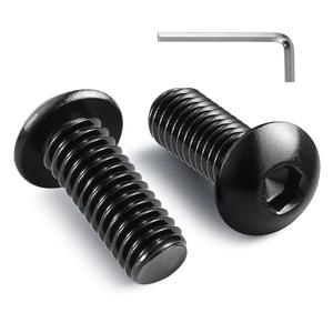 BNUOK 5/16-18 x 5/8 Inch Button Head Socket Cap Bolts Screws,304 Stainless Steel 18-8,Fully Threaded,Black Zinc Plated,with Hex Spanner(10Pcs)
