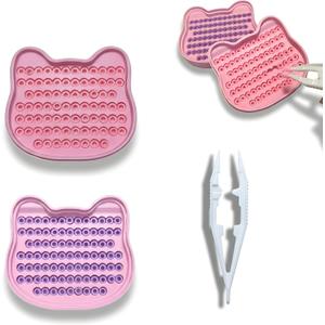 5mm Fuse Bead Organizer Tray, 2PCS Bead Storage Box, Fusible Beads Sorting Tray for Pixel Art Crafts, Fun Craft Organizer (Pink)