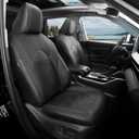 Customized for Toyota Highlander Seat Covers 2020-2025 2026 7 Seats Full Set Faux Leather Seat Cover Protector -3-Row Second Row Captain's Chairs - Black Red