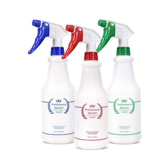 Plastic Spray Bottle (3 Pack, 3 Colors) Heavy Duty All-Purpose Empty Spraying Leak Proof Mist Water Bottles for Cleaning Solutions Plants Essential Oils Hair Pet with Adjustable Nozzle