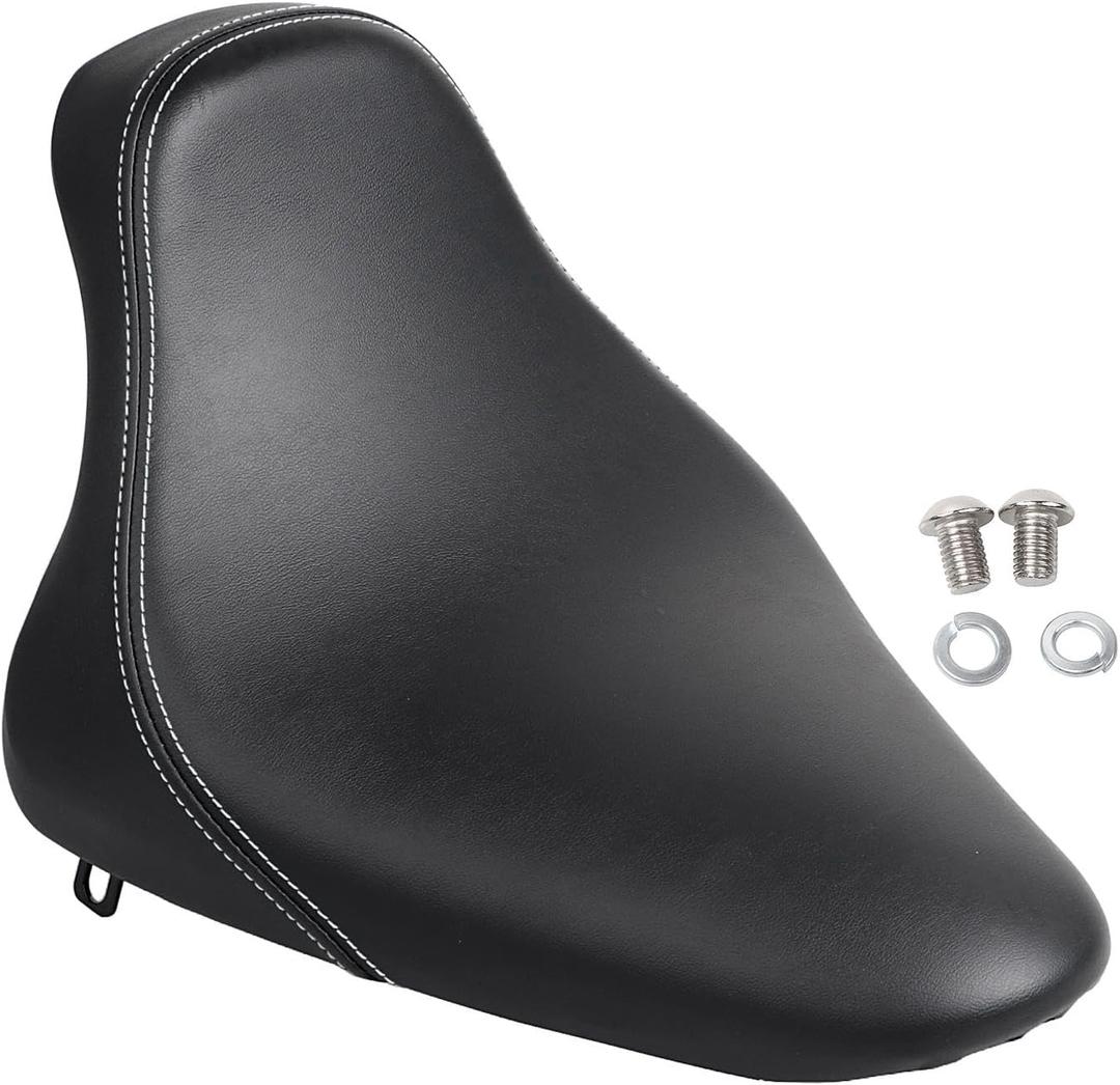 Driver Rider Solo Seat For Harley Fat Boy Night Train Heritage Softail FLSTN 2000-2007 FXST 2000-2005,White Stitch