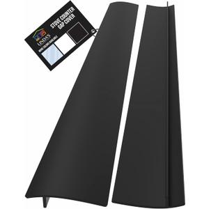 Lindas Essentials Silicone Stove Gap Covers (2 Pack), Heat Resistant Oven Gap Filler Seals Gaps Between Stovetop and Counter, Easy to Clean Stove Gap Guard (25 Inches, Black)