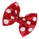Christmas Glitter Hair Bows Clips Large Sequins Bow Hair Clips Red Dot Hair Barrettes Xmas Hairpin Hair Accessories for Women and Girls