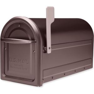 Architectural Mailboxes Mapleton Heavy Duty Steel Metal Post Mounted Mail Box for Outside, Rubbed Bronze, Large Curbside Mailbox with Magnetic Latch