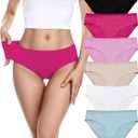 Cotton Underwear for Women  Soft, Breathable, Full Coverage Panties, Tag-Free Comfortable Briefs, Multi-Pack (Medium)