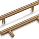 Goldenwarm 5 Pack Champagne Bronze Cabinet Pulls Gold Cabinet Handles 3-3/4 inch(96mm) Champagne Drawer Handles Brushed Bronze Drawer Pulls Kitchen Dresser Door Hardware
