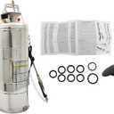 3 Gallon Stainless Steel Sprayer, 20 Wand & 3FT Reinforced Hose, Heavy Duty Hand Pump Sprayer with Pressure Gauge, Safety Valve and Adjustable Nozzle, for Lawn, Garden Watering (Silver-12L)