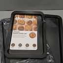 HONGBAKE Ceramic Baking Sheet Pan Set, Cookie Sheet for Oven, Bakeware Sets with Wider Grips, 3 Pack Half/Jelly Roll/Quarter Baking Tray, Premium, Dishwasher Safe - Dark Grey