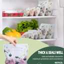 Compostable Food Storage Bags[50 Pack]AYOTEE Reusalable Gallon Freezer Bags,Biodegradable Ziplock Gallon Size Bags, Extra Strength, Leak Proof, Off-White