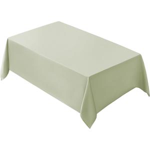 VidaFete 1 Pack Tablecloth 90 * 156inch Rectangle Table Cloth Polyester, Stain Wrinkle Resistant Polyester Dining Table Cover for Kitchen Dinning Party Wedding Tabletop Buffet Decoration(Sagegreen)