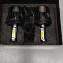 H4 LED Bulbs, 36000LM 900% Brighter, HB2 9003 Bulb 6000K Cool White Interior Lights, IP68 Waterproof Plug-N-Play with Cooling Fan, Pack of 2, License Plate Lights